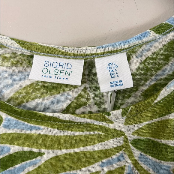New SIGRID OLSEN 100% Linen Womens top size: L - Picture 3 of 5